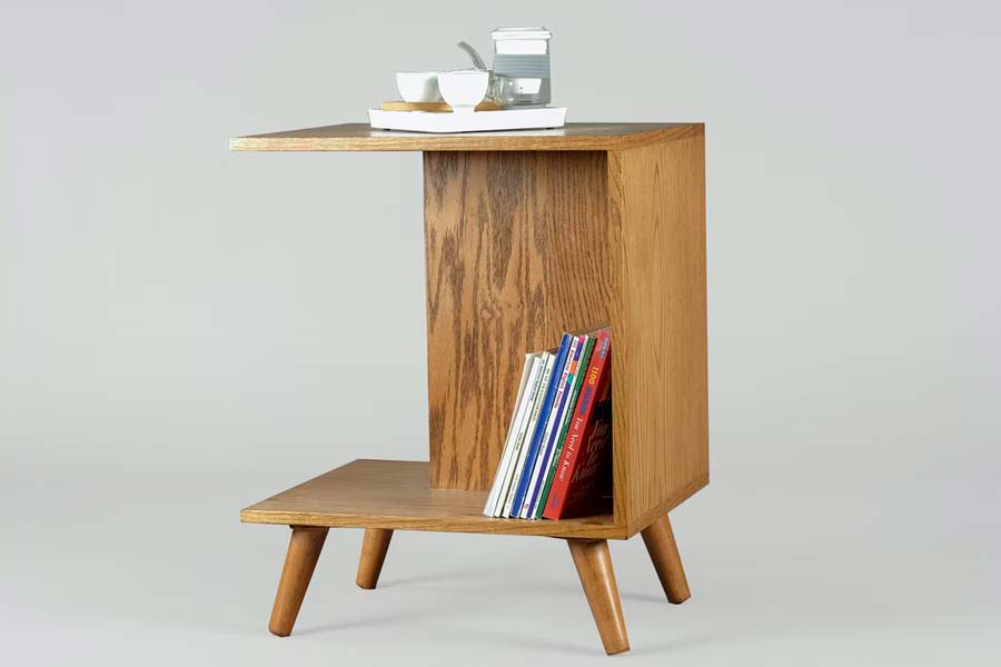 brown wood nightstand